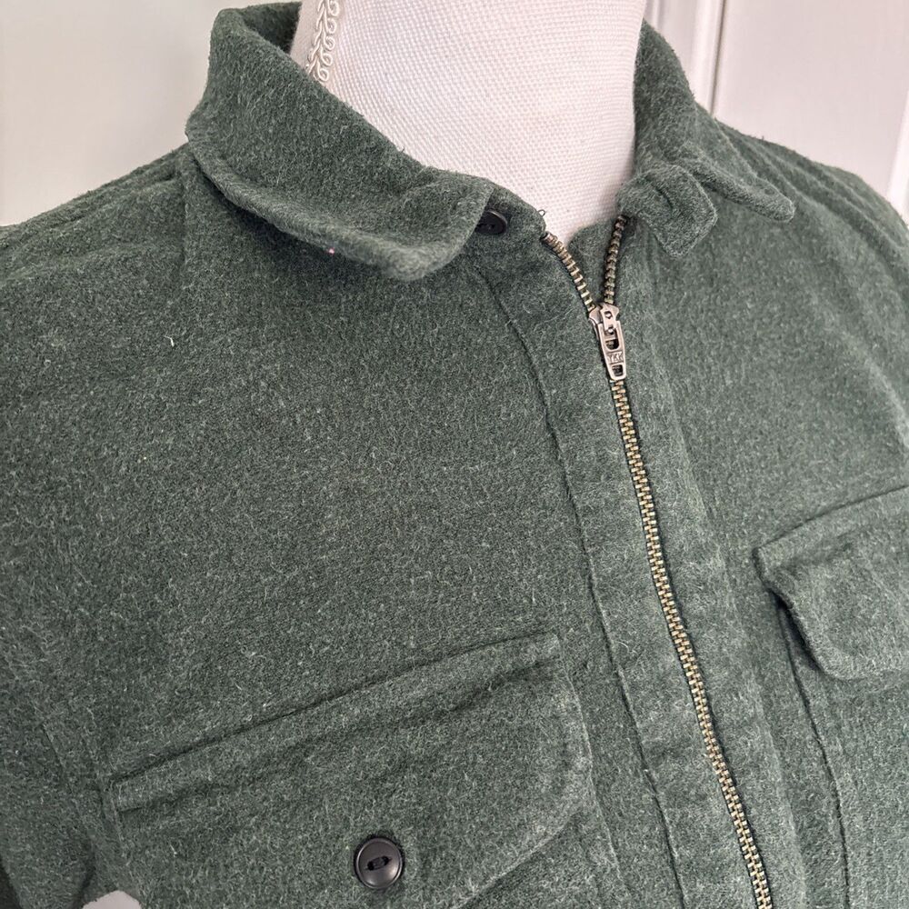 Madewell Green Half Zip Long Sleeve‎ 100% Cotton Shirt Medium - Picture 3 of 5